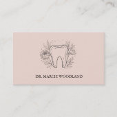 Elegante minimalistische bloemen tandheelkundige a afsprakenkaartje (Voorkant)