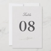 Elegante minimalistische bloemen trouwtafel nummer (Voorkant)