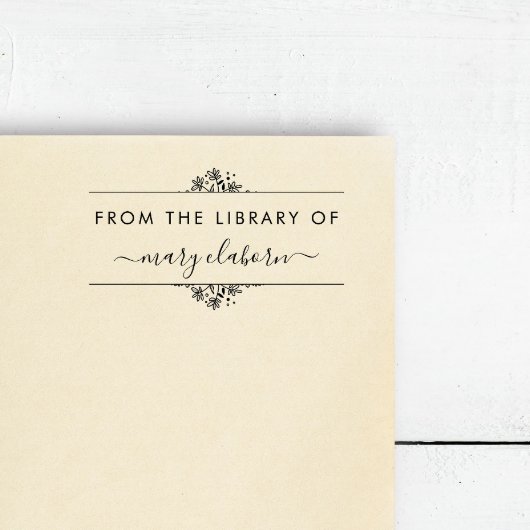 Elegante minimalistische bloemen uit de bibliothee rubberstempel