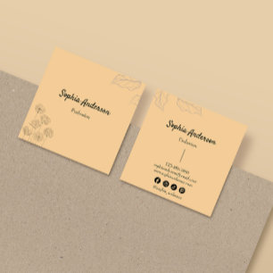 Elegante minimalistische bloemenaccenten vierkante visitekaartje