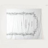 Elegante minimalistische bloemenboog bruiloft acht wandkleed (Voorkant (horizontaal))