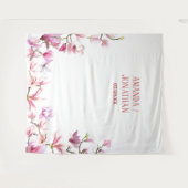 Elegante minimalistische bloemenbruiloft achtergro wandkleed (Voorkant (horizontaal))