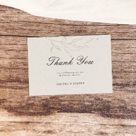 Elegante minimalistische bloemenbruiloft bedankkaart