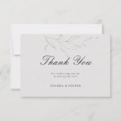 Elegante minimalistische bloemenbruiloft bedankkaart (Voorkant)