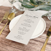 Elegante minimalistische bloemenbruiloft menu