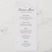 Elegante minimalistische bloemenbruiloft menu (Voorkant)
