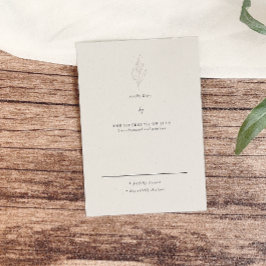 Elegante minimalistische bloemenbruiloft RSVP kaartje