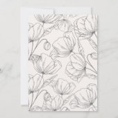 Elegante minimalistische bloemenbruiloft uitnodigi kaart (Achterkant)