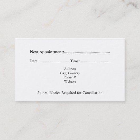 Elegante minimalistische bloemenkaart afsprakenkaartje (Achterkant)