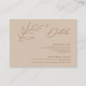 Elegante minimalistische bloemenkalligrafie bruilo informatiekaartje (Voorkant)