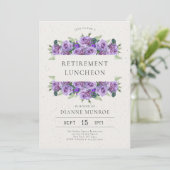 Elegante minimalistische bloemenpensioenuitnodigin kaart (Staand voorkant)