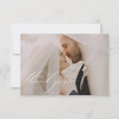 Elegante minimalistische bloementekening bruiloft bedankkaart (Voorkant)