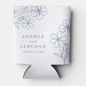 Elegante minimalistische bloementekening bruiloft blikjeskoeler (Voorkant)