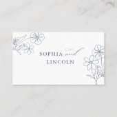 Elegante minimalistische bloementekening bruiloft plaatskaartje (Achterkant)