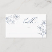 Elegante minimalistische bloementekening bruiloft plaatskaartje (Voorkant)