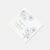 Elegante minimalistische bloementekening bruiloft servet (Hoek)