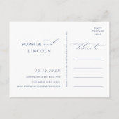 Elegante minimalistische bloementekening bruiloft uitnodiging briefkaart (Achterkant)