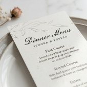 Elegante Minimalistische Bloemige Bruiloft Menu