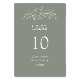 Elegante minimalistische bloemige salie groene bru kaart