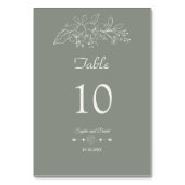 Elegante minimalistische bloemige salie groene bru kaart (Voorkant)