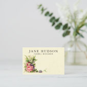 Elegante Minimalistische Bloemige Visitekaart 3.34 Visitekaartje (Staand voorkant)