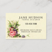 Elegante Minimalistische Bloemige Visitekaart 3.34 Visitekaartje (Achterkant)