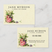 Elegante Minimalistische Bloemige Visitekaart 3.34 Visitekaartje (Voorkant / Achterkant)