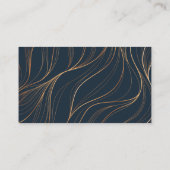 Elegante minimalistische Blue Gold Haarstylist Sal Visitekaartje (Achterkant)