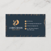 Elegante minimalistische Blue Gold Haarstylist Sal Visitekaartje (Voorkant)