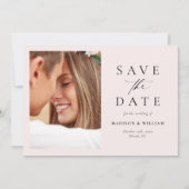 Elegante minimalistische blush foto Save the Date  (Voorkant)