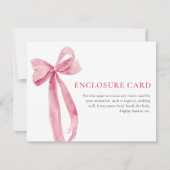 Elegante minimalistische Blush Pink Bow Enclosure  Kaart (Voorkant)