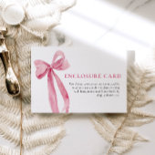 Elegante minimalistische Blush Pink Bow Enclosure  Kaart