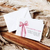 Elegante minimalistische Blush Pink Bow Enclosure  Kaart