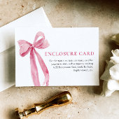 Elegante minimalistische Blush Pink Bow Enclosure  Kaart