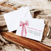Elegante minimalistische Blush Pink Bow Enclosure  Kaart