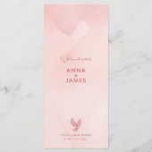 Elegante minimalistische Blush Roos Waterverf Menu (Achterkant)