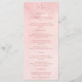 Elegante minimalistische Blush Roos Waterverf Menu (Voorkant)
