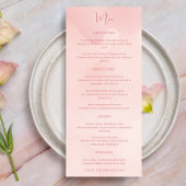 Elegante minimalistische Blush Roos Waterverf Menu