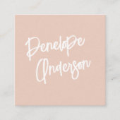 Elegante minimalistische blush roze boho chique mo vierkante visitekaartje (Voorkant)