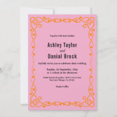 Elegante minimalistische blush roze chique bloemen kaart (Voorkant)