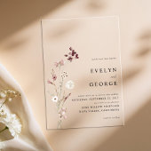 Elegante minimalistische Boho bloemenbruiloft Acryl Uitnodigingen