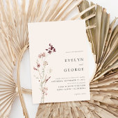 Elegante minimalistische Boho bloemenbruiloft Kaart