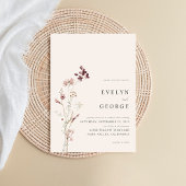 Elegante minimalistische Boho bloemenbruiloft Kaart