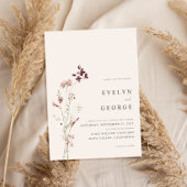 Elegante minimalistische Boho bloemenbruiloft Kaart