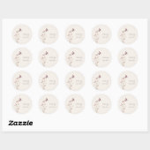 Elegante minimalistische Boho bloemenbruiloft Ronde Sticker (Vel)