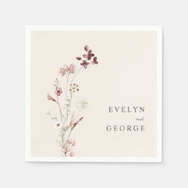 Elegante minimalistische Boho bloemenbruiloft Servet