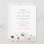 Elegante minimalistische Boho bloemenbruiloft uitn Kaart (Voorkant)