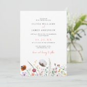 Elegante minimalistische Boho bloemenbruiloft uitn Kaart (Staand voorkant)