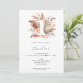 Elegante minimalistische Boho Floral 1e verjaardag Kaart (Staand voorkant)