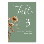 Elegante minimalistische Boho Green Wildflower bru Kaart (Achterkant)